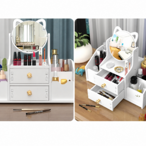 Mini Dressing Table Make-Up Cosmetic Organiser With Side Storage